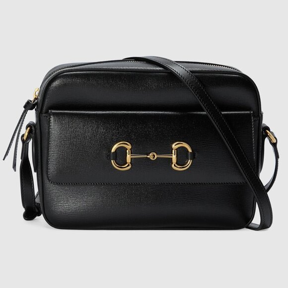 Gucci Horsebit 1955 Small Shoulder Bag, Black Leather, New w/ Original Packing - Picture 1 of 13